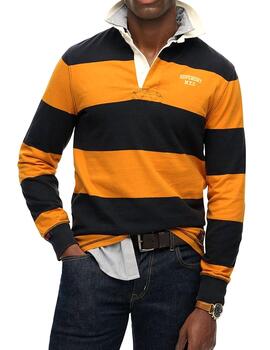 Polo manga larga Superdry amarillo de rugby