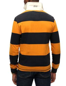 Polo manga larga Superdry amarillo de rugby