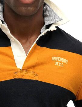 Polo manga larga Superdry amarillo de rugby