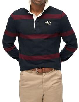 Polo manga larga Superdry azul marino de rugby