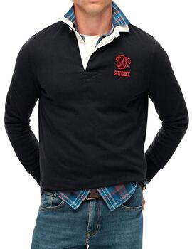 Polo rugby Superdry azul marino