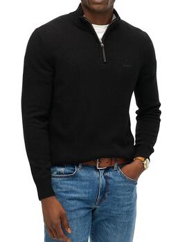 Jersey Superdry negro con cremallera