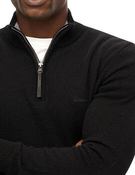Jersey Superdry negro con cremallera