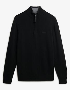 Jersey Superdry negro con cremallera