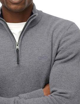 Jersey Superdry gris con cremallera