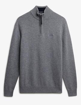 Jersey Superdry gris con cremallera