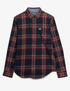 Camisa de franela Superdry azulgrana para hombre a cuadros