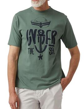 Camiseta Altona Dock verde estilo marinera