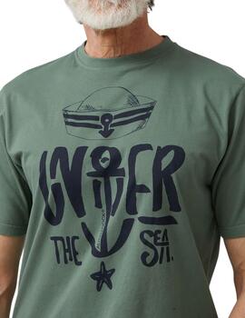 Camiseta Altona Dock verde estilo marinera