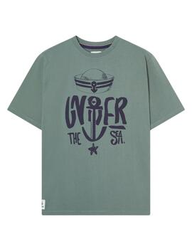 Camiseta Altona Dock verde estilo marinera