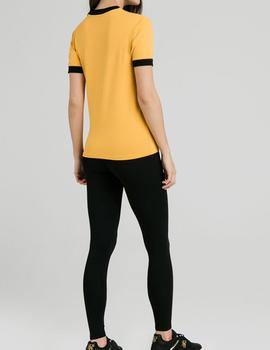 Camiseta Siksilk Ringer Tee amarilla para mujer