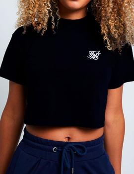 Camiseta Siksilk retro box negra para mujer