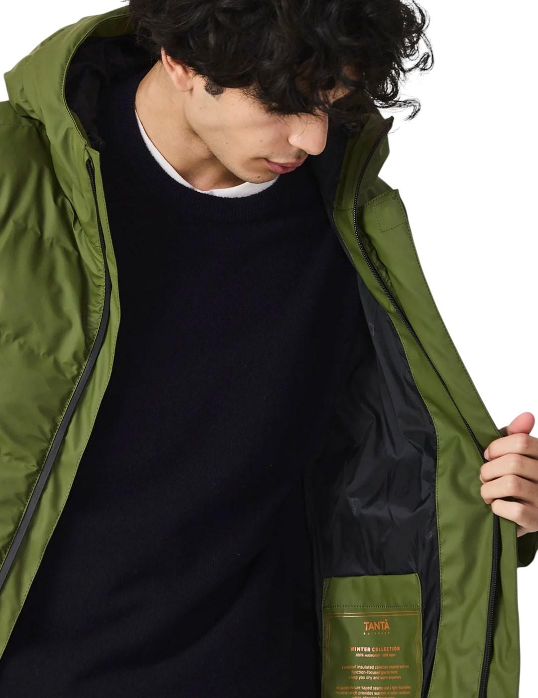 Plumífero largo Tanta Bagyo verde para hombre