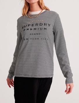 Camiseta Superdry Dunne negra para mujer