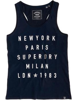 Camiseta Superdry City Letters marino para mujer