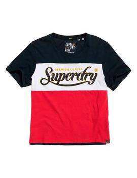 Camiseta Superdry Premium Luxe tricolor para mujer