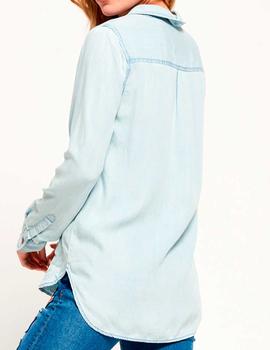 Blusón Superdry Tencel Shirt azul para mujer