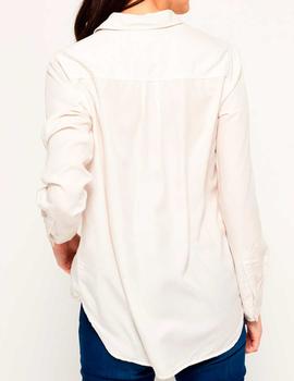 Camisa suelta Superdry Tencel Shirt blanca mujer