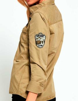 Camisa militar Superdry Rookie Patch khaki mujer