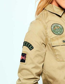 Camisa militar Superdry Rookie Patch khaki mujer