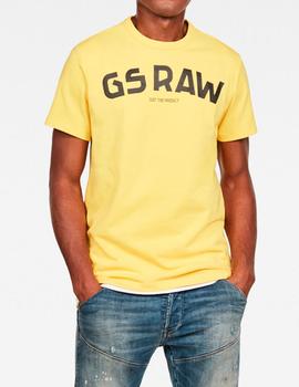 Camiseta GSRaw amarilla para hombre