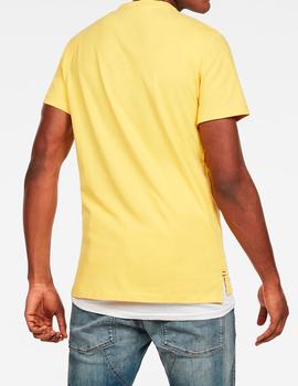 Camiseta GSRaw amarilla para hombre