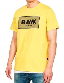Camiseta G Star Raw amarilla para hombre