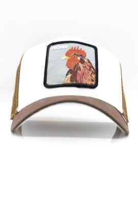 Gorra Goorin Bros gallo blanca con marrón