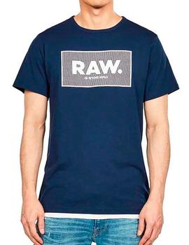 Camiseta G Star azul Logo Raw para hombre