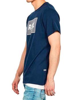Camiseta G Star azul Logo Raw para hombre