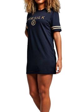 Vestido camisero Siksilk Mesh negro para mujer