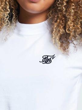 Camiseta Crop Siksilk blanca para mujer