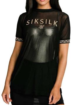 Camiseta Siksilk Luxury malla negra mujer