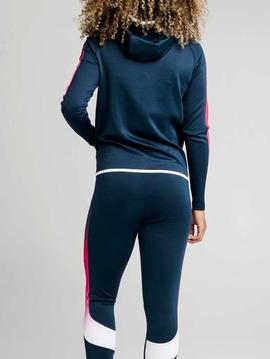 Chaqueta Siksilk azul raya rosa para mujer