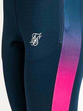 Pantalón SikSilk azul marino franja rosa mujer