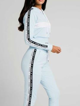 Sudadera crop Siksilk azul celeste para mujer