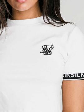 Camiseta Siksilk Core Crop blanca para mujer