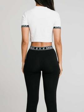 Camiseta Siksilk Core Crop blanca para mujer