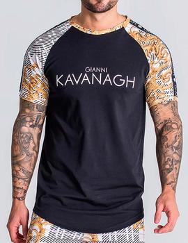 Camiseta Gianni Kavanagh negra mangas rococó