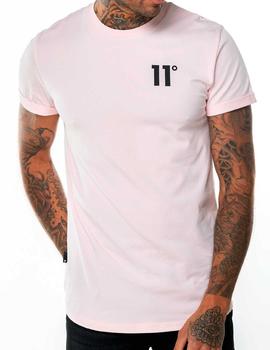Camiseta 11 Degrees rosa ajustada