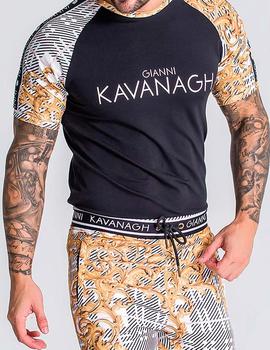 Camiseta Gianni Kavanagh negra mangas rococó