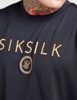 Camiseta Siksilk Oversized negra para hombre