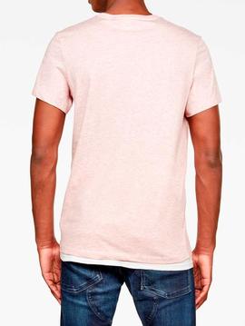 Camiseta G Star rosa lisa para hombre