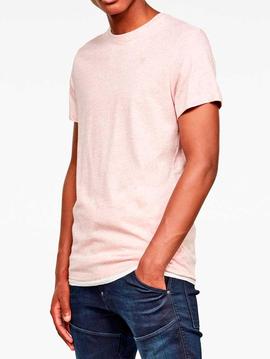 Camiseta G Star rosa lisa para hombre