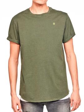 Camiseta G Star verde militar larga para hombre