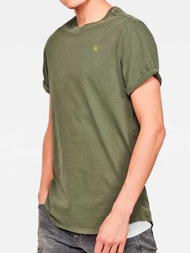 Camiseta G Star verde militar larga para hombre