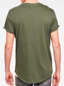 Camiseta G Star verde militar larga para hombre