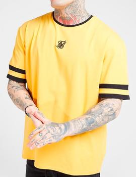 Camiseta extra grande Siksilk amarilla para hombre