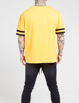 Camiseta extra grande Siksilk amarilla para hombre