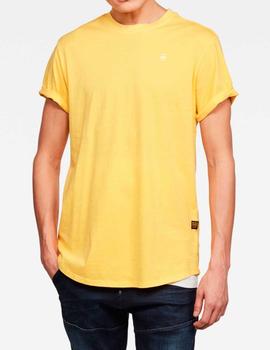 Camiseta G Star amarilla lisa para hombre